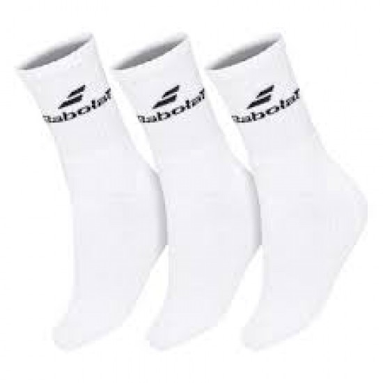 MEIAS BABOLAT CANO ALTO BRANCO - TRIPACK